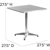 image:imageFlash Furniture Mellie 235 Square Aluminum IndoorOutdoor Table with BaseAluminum