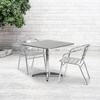 image:imageFlash Furniture Mellie 235 Square Aluminum IndoorOutdoor Table with BaseAluminum