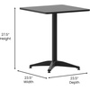 image:imageFlash Furniture Mellie 235 Square Aluminum IndoorOutdoor Table with BaseBlack