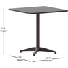 image:imageFlash Furniture Mellie 235 Square Aluminum IndoorOutdoor Table with BaseBronze