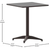 image:imageFlash Furniture Mellie 235 Square Aluminum IndoorOutdoor Table with BaseBronze