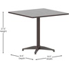 image:imageFlash Furniture Mellie 235 Square Aluminum IndoorOutdoor Table with BaseBronze