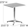 image:imageFlash Furniture Mellie 235 Square Aluminum IndoorOutdoor Table with BaseSilver