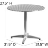 image:imageFlash Furniture Mellie Commercial Grade 315 Round Aluminum IndoorOutdoor Table with BaseAluminum