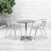 image:imageFlash Furniture Mellie Commercial Grade 315 Round Aluminum IndoorOutdoor Table with BaseAluminum