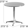image:imageFlash Furniture Mellie Commercial Grade 315 Round Aluminum IndoorOutdoor Table with BaseAluminum