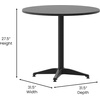 image:imageFlash Furniture Mellie Commercial Grade 315 Round Aluminum IndoorOutdoor Table with BaseBlack