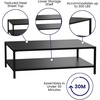 image:imageFlash Furniture Metal IndoorBrock Outdoor Coffee Table with Lower Shelf  Black Steel Coffee Table for Business or Home Use  Modern Square Leg Frame