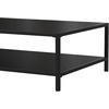image:imageFlash Furniture Metal IndoorBrock Outdoor Coffee Table with Lower Shelf  Black Steel Coffee Table for Business or Home Use  Modern Square Leg Frame