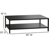 image:imageFlash Furniture Metal IndoorBrock Outdoor Coffee Table with Lower Shelf  Black Steel Coffee Table for Business or Home Use  Modern Square Leg Frame