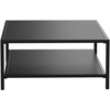 image:imageFlash Furniture Metal IndoorBrock Outdoor Coffee Table with Lower Shelf  Black Steel Coffee Table for Business or Home Use  Modern Square Leg Frame