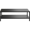 image:imageFlash Furniture Metal IndoorBrock Outdoor Coffee Table with Lower Shelf  Black Steel Coffee Table for Business or Home Use  Modern Square Leg Frame