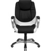 image:imageFlash Furniture MidBack Black and White LeatherSoft Executive Swivel Office Chair with Arms