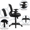 image:imageFlash Furniture MidBack Transparent Black Mesh Executive Swivel Office Chair with Adjustable Arms