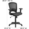 image:imageFlash Furniture MidBack Transparent Black Mesh Executive Swivel Office Chair with Adjustable Arms