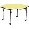 image:imageFlash Furniture Mobile 60 Flower Yellow Thermal Laminate Activity Table  Standard Height Adjustable Legs