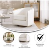 image:imageFlash Furniture Myles Upholstered Barrel Chair Commercial 360 Swivel Club Style Chair Nail Head Trim Brushed Metallic Vinyl Wrapped Metal Base Black LeatherSoftCream Boucle