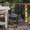 image:imageFlash Furniture Mystic Folding Patio Sling Chairs Outdoor Textilene Lawn Chairs with Armrests Set of 2 GrayBlack