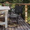 image:imageFlash Furniture Mystic Folding Patio Sling Chairs Outdoor Textilene Lawn Chairs with Armrests Set of 2 GrayBlack