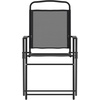 image:imageFlash Furniture Mystic Folding Patio Sling Chairs Outdoor Textilene Lawn Chairs with Armrests Set of 2 GrayBlack