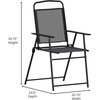 image:imageFlash Furniture Mystic Folding Patio Sling Chairs Outdoor Textilene Lawn Chairs with Armrests Set of 2 GrayBlack