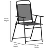 image:imageFlash Furniture Mystic Folding Patio Sling Chairs Outdoor Textilene Lawn Chairs with Armrests Set of 2 GrayBlack