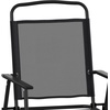 image:imageFlash Furniture Mystic Folding Patio Sling Chairs Outdoor Textilene Lawn Chairs with Armrests Set of 2 GrayBlack
