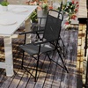image:imageFlash Furniture Mystic Folding Patio Sling Chairs Outdoor Textilene Lawn Chairs with Armrests Set of 2 GrayBlack