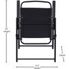 image:imageFlash Furniture Mystic Folding Patio Sling Chairs Outdoor Textilene Lawn Chairs with Armrests Set of 2 GrayBlack