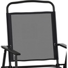 image:imageFlash Furniture Mystic Folding Patio Sling Chairs Outdoor Textilene Lawn Chairs with Armrests Set of 2 GrayBlack