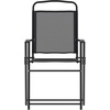 image:imageFlash Furniture Mystic Folding Patio Sling Chairs Outdoor Textilene Lawn Chairs with Armrests Set of 2 GrayBlack