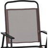 image:imageFlash Furniture Mystic Folding Patio Sling Chairs Outdoor Textilene Lawn Chairs with Armrests Set of 2 GrayBrown