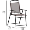 image:imageFlash Furniture Mystic Folding Patio Sling Chairs Outdoor Textilene Lawn Chairs with Armrests Set of 2 GrayBrown