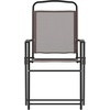 image:imageFlash Furniture Mystic Folding Patio Sling Chairs Outdoor Textilene Lawn Chairs with Armrests Set of 2 GrayBrown