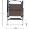 image:imageFlash Furniture Mystic Folding Patio Sling Chairs Outdoor Textilene Lawn Chairs with Armrests Set of 2 GrayBrown
