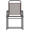 image:imageFlash Furniture Mystic Folding Patio Sling Chairs Outdoor Textilene Lawn Chairs with Armrests Set of 2 GrayBrown