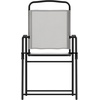 image:imageFlash Furniture Mystic Folding Patio Sling Chairs Outdoor Textilene Lawn Chairs with Armrests Set of 2 GrayGrey