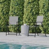image:imageFlash Furniture Mystic Folding Patio Sling Chairs Outdoor Textilene Lawn Chairs with Armrests Set of 2 GrayGrey