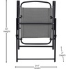 image:imageFlash Furniture Mystic Folding Patio Sling Chairs Outdoor Textilene Lawn Chairs with Armrests Set of 2 GrayGrey