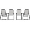 image:imageFlash Furniture Mystic Folding Patio Sling Chairs Outdoor Textilene Lawn Chairs with Armrests Set of 2 GrayGrey