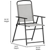 image:imageFlash Furniture Mystic Folding Patio Sling Chairs Outdoor Textilene Lawn Chairs with Armrests Set of 2 GrayGrey