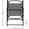 image:imageFlash Furniture Mystic Folding Patio Sling Chairs Outdoor Textilene Lawn Chairs with Armrests Set of 2 GrayGrey