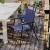 image:imageFlash Furniture Mystic Folding Patio Sling Chairs Outdoor Textilene Lawn Chairs with Armrests Set of 2 GrayNavy