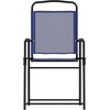 image:imageFlash Furniture Mystic Folding Patio Sling Chairs Outdoor Textilene Lawn Chairs with Armrests Set of 2 GrayNavy