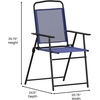 image:imageFlash Furniture Mystic Folding Patio Sling Chairs Outdoor Textilene Lawn Chairs with Armrests Set of 2 GrayNavy