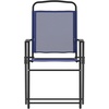 image:imageFlash Furniture Mystic Folding Patio Sling Chairs Outdoor Textilene Lawn Chairs with Armrests Set of 2 GrayNavy