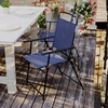 image:imageFlash Furniture Mystic Folding Patio Sling Chairs Outdoor Textilene Lawn Chairs with Armrests Set of 2 GrayNavy