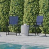 image:imageFlash Furniture Mystic Folding Patio Sling Chairs Outdoor Textilene Lawn Chairs with Armrests Set of 2 GrayNavy