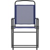 image:imageFlash Furniture Mystic Folding Patio Sling Chairs Outdoor Textilene Lawn Chairs with Armrests Set of 2 GrayNavy