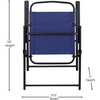image:imageFlash Furniture Mystic Folding Patio Sling Chairs Outdoor Textilene Lawn Chairs with Armrests Set of 2 GrayNavy